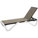 Adjustable Chaise Lounge Aluminum Outdoor Patio Lounge Chair All Weather Five-Position Recliner Chair for Patio Pool Beach Yard(Brown Wicker 1 Lounge Chair)