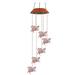 Beppter 1X Solar Wind Chime Lamp Flying Pig Solar Color Changing LED Shell Wind Chimes Home Garden Yard Decor