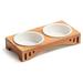 Raised Pet Bowls for Cats and Small Dogs Bamboo Elevated Dog Cat Food and Water Bowls Stand Feeder