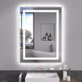 LED Bathroom Mirror 24 x 32 ï¼Œ Bathroom Mirror with Lights LED Mirror for Bathroom Lighted Bathroom Mirror Anti-Fog Dimmable Adjustable Light Makeup Mirror