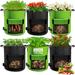 6 Pack Potato Grow Bags 20 Gallon with Flap Grow Bags for Growing Potatoes Duarable Fabric Garden Planter Pots with Harvest Window for Vegetable & Fruits Black & Green