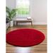 Unique Loom Calabasas Solo Rug Red 7 10 Round Solid Comfort Perfect For Dining Room Entryway Bed Room Kids Room