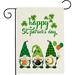 Happy St Patrickâ€™s Day Garden Flag Gnomes for Outside Yard 12X18h Double Sided Flags St Patricks Gnome Outdoor Shamrock