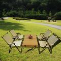 Multi-Function Foldable and Portable Dining Set 1 Dining Table & 4 Folding Chairs Indoor and outdoor universal Natural