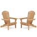 Wooden Outdoor Folding MMTX Chair Set of 2 Wood Lounge Patio Chair for Garden Garden Lawn Backyard Deck Pool Side Fire Pit Half Assembled