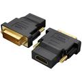 CableCreation DVI to HDMI Adapter 2-Pack Bi-Directional DVI Male to HDMI Female Converter Support 1080P 3D for PS3 PS4 TV Box Blu-ray Projector HDTV 2-Pack Female to Male