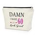 Sazuwu 60th Gifts Idea 60th Birthday Gift for Women Makeup Bag 60 Year Old Birthday Gifts for Grandmother Wife Aunt Cosmetic Bag Happy 60th Birthday Gifts Retirement Mother s Day Gift Christmas Gift