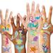 Temporary Tattoos for Kids(80pcs) Konsait Glitter Mermaid Unicorn Butterfly Tattoos for Children Girls Birthday Party Favors Supplies Great Kids Party Accessories Goodie Bag Stuffers Party Fillers