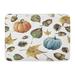 GODPOK Watercolor Autumn Hand Pine Cone Acorn Berry Yellow and Green Fall Leaves and Pumpkin White Botanical Rug Doormat Bath Mat 23.6x15.7 inch