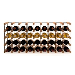 PROREGAL Modulares Weinregal VINOTECA MOD METAL | HxBxT 42,5x92,5x24,5cm | 9x4 Flaschen | Massives Kiefernholz | Braun geölt | Flaschenregal Image