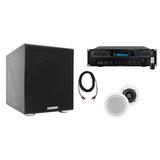 Technical Pro Home Theater Receiver+2) 5.25 White Ceiling Speakers+8 Subwoofer