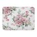 LADDKE Gray Vintage Pink Flowers and Leaves on Watercolor Floral Pattern Rose in Pastel Color for Wall Doormat Floor Rug Bath Mat 23.6x15.7 inch