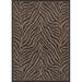 Couristan Recife Zebra Area Rug 2 3 x 7 10 Runner Black-Cocoa