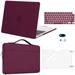 Mosiso Case for MacBook Air 13.6 inch Case 2022 2023 2024 Release A2681 M2 Touch ID Plastic Hard Shell Case&Carrying Sleeve Bag&Keyboard Cover&Webcam Cover&Screen Protector Burgundy