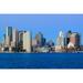 Boston Harbor and the Boston skyline at sunrise as seen from South Boston Massachusetts England Print by Panoramic