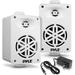 Open Box Pyle Jovial Bluetooth Speakers Pair 200 Watt 3.5â€� PDWRBT36WT - White