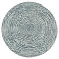 Colonial Mills 8 Blue and White Handmade Round Braided Area Throw Rug