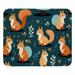 Squirrel Square Non-Slip Rubber Bottom Printed Desk Mat Mouse Mat Gaming Mousepad Desk Pad - 8.3x9.8 Inch Suitable for Office and Gaming