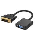 1080P DVI Male to VGA Female Video Converter Adapter DVI 24+1 25 Pin DVI-D to VGA Adapter Cable for TV Computer Laptop (Black)