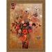 Vase with Flowers and Butterflies 28x36 Large Gold Ornate Wood Framed Canvas Art by Odilon Redon
