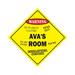 Ava s Room Sign Crossing Zone Xing | Indoor/Outdoor | 20 Tall kids bedroom decor door children s name boy girl