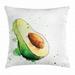 Avocado Throw Pillow Cushion Cover Simplistic Watercolor Art Effect Doodle Slice Tasty Gourmet Vegetable Decorative Square Accent Pillow Case 20 X 20 Inches Pale Green Brown Green by Ambesonne