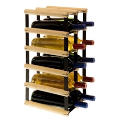 PROREGAL Modulares Weinregal VINOTECA MOD METAL | HxBxT 52,5x22,5x24,5cm | 2x5 Flaschen | Massives Kiefernholz | Natur | Flaschenregal Image