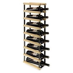 PROREGAL Modulares Weinregal VINOTECA MOD METAL | HxBxT 82,5x12,5x24,5cm | 1x8 Flaschen | Massives Kiefernholz | Natur | Flaschenregal Image