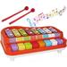 2 in 1 Baby Piano Xylophone for Toddlers Baby Piano Toy Musical Instruments 8 Multicolored Key Scales in Crisp and Clear Tones with Mallets Music