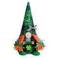 Beppter 1Pc Dollï¼ŒGreen Plaid Irish Festival Green Gnomes Plush Decor Faceless Gnome Plush Doll Irish Festival Figurine Gnomes Home Table Ornaments Cute Faceless Doll