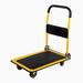 Adrinfly 330 lbs. Capacity Platform Truck Hand Flatbed Cart Dolly Folding Moving Push Heavy Duty Rolling Cart in Yellow