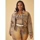 Plus Size Cropped Stonewash Denim Jacket