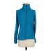 Lands' End Track Jacket: Below Hip Teal Solid Jackets & Outerwear - Women's Size X-Small