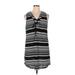 Dotti Casual Dress - Shift V-Neck Sleeveless: Black Print Dresses - Women's Size X-Large