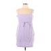 FP BEACH Casual Dress - Shift Square Sleeveless: Purple Print Dresses - Women's Size Large