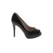 MICHAEL Michael Kors Heels: Slip On Platform Minimalist Black Solid Shoes - Women's Size 5 1/2 - Peep Toe