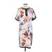 DKNY Casual Dress - Shift: Ivory Print Dresses - Women's Size Small