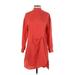 Rag & Bone Casual Dress - Mini High Neck 3/4 sleeves: Red Print Dresses - Women's Size 2X-Small