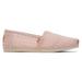 TOMS Women's Pink Alpargata Ballet Basket Weave Lace Espadrille Shoes, Size 10
