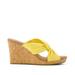 TOMS Women's Yellow Serena Cork Wedge Sandals, Size 6