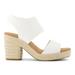 TOMS Women's White Majorca Rope Canvas Platform Sandals, Size 10