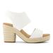 TOMS Women's White Majorca Rope Canvas Platform Sandals, Size 8.5