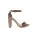 Steve Madden Heels: Gray Print Shoes - Women's Size 10 - Open Toe