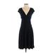 BCBGMAXAZRIA Casual Dress - A-Line: Black Argyle Dresses - Women's Size X-Small Petite