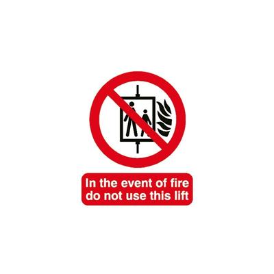 Panneau interdiction, avec pictogramme : Sécurité incendie In The Event Of Fire Do Not Use This