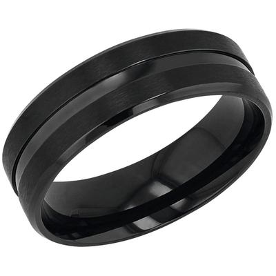 Fingerring AMOR "2037292/-93/-94/-95/-96" Gr. 58, schwarz, Fingerringe, Damen, 58, Edelstahl Image