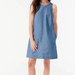 J. Crew Dresses | J. Crew Cotton Chambray Sleeveless A Line Summer Dress Women's Size Xs | Color: Blue | Size: Xs