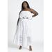 Plus Size Women's Eyelet Tiered Maxi Skirt by ELOQUII in Vanilla Latte (Size 28)