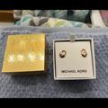 Michael Kors Jewelry | Michael Kors - Rose Gold, Heart Padlock Earrings | Color: Gold/Pink | Size: Os