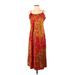 Natori Casual Dress - Slip dress: Red Batik Dresses - Women's Size Small